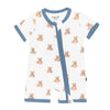Kyte Baby Zippered Shortall Romper Teddy Bear