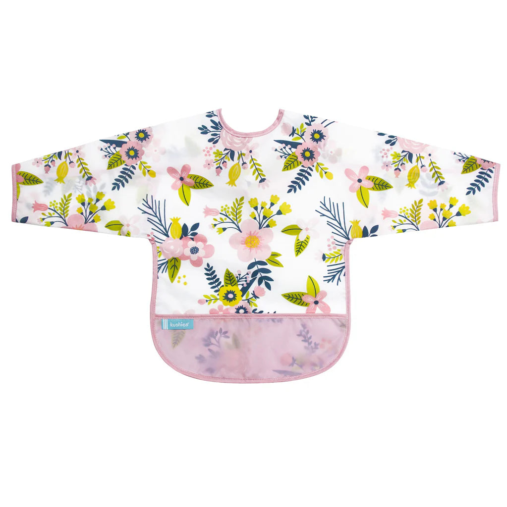 Kushies Cleanbib with Sleeves 6-12 mos