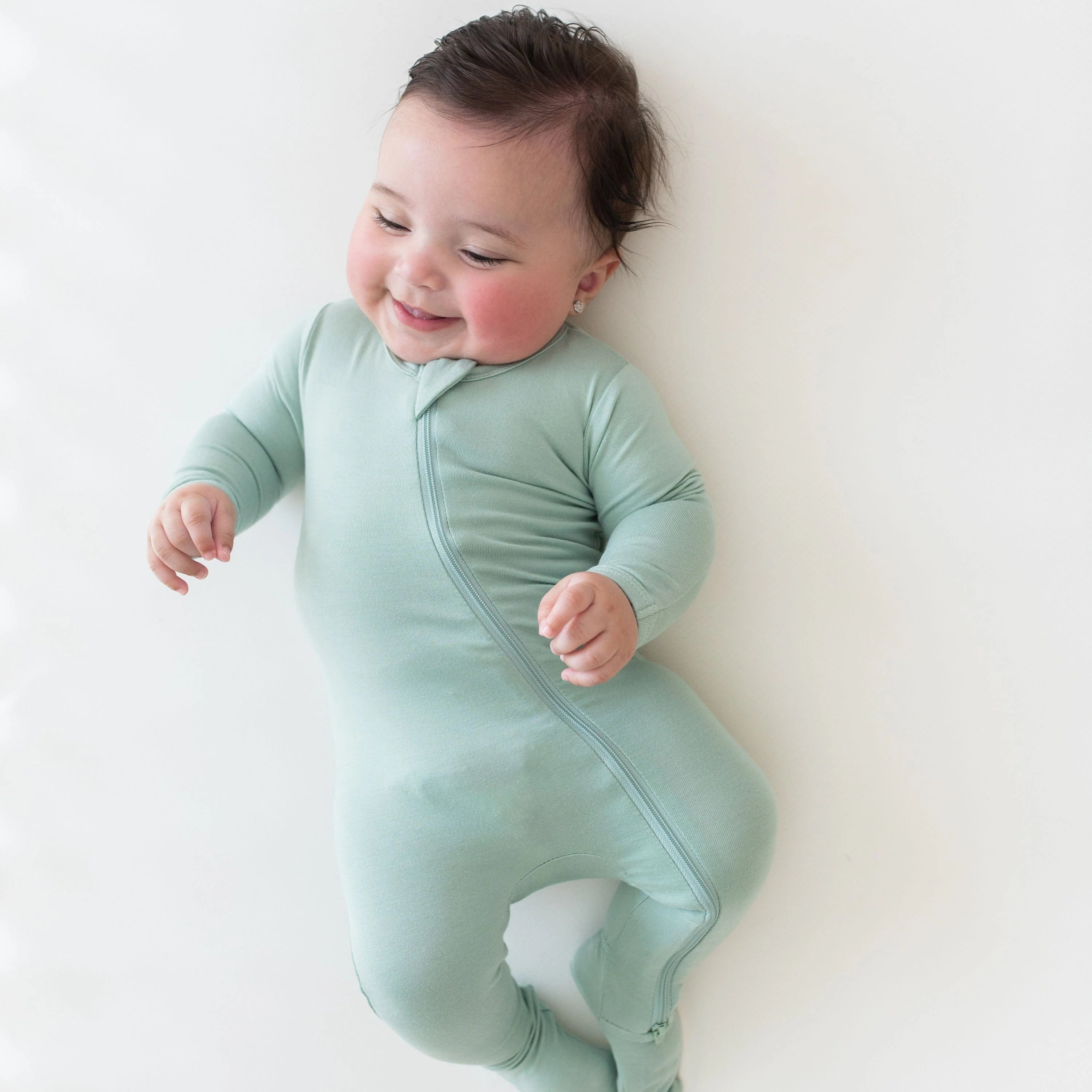 Kyte Baby Zippered Footie Sage