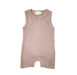 Ba.be.O Ribbed Tank Romper Vintage Mauve