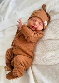 Ba.be.O Ribbed Infant Sleeper Rust