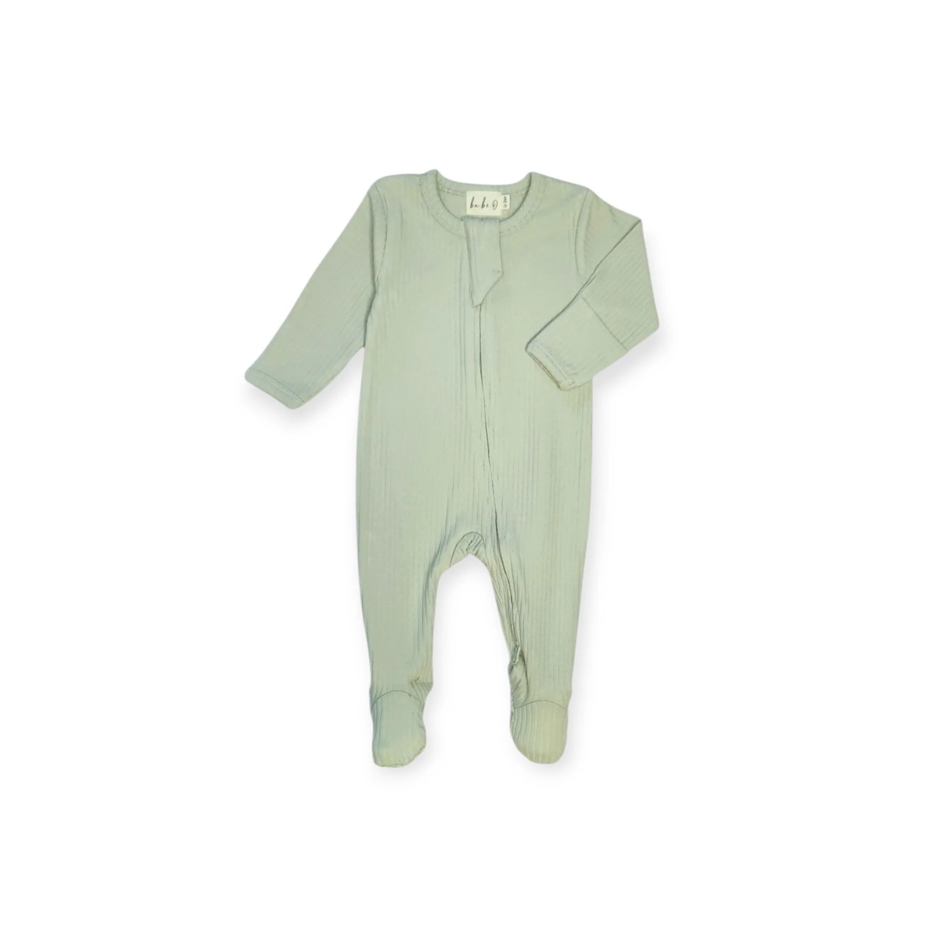 Ba.be.O Ribbed Infant Sleeper Light Sage