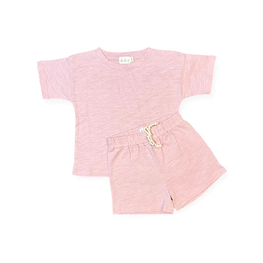 Ba.be.O Short Set Heathered Pink