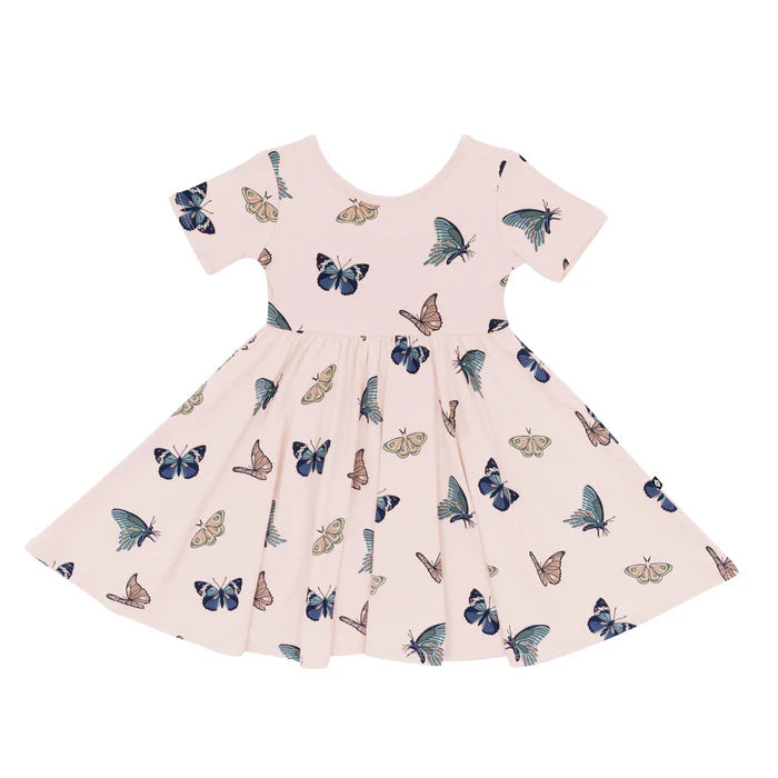 Kyte Baby Short Sleeve Twirl Dress Blush Butterfly