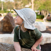 Jan & Jul Cotton Floppy Hat Grey Herringbone