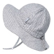 Jan & Jul Cotton Floppy Hat Grey Herringbone
