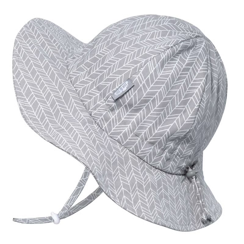 Jan & Jul Cotton Floppy Hat Grey Herringbone