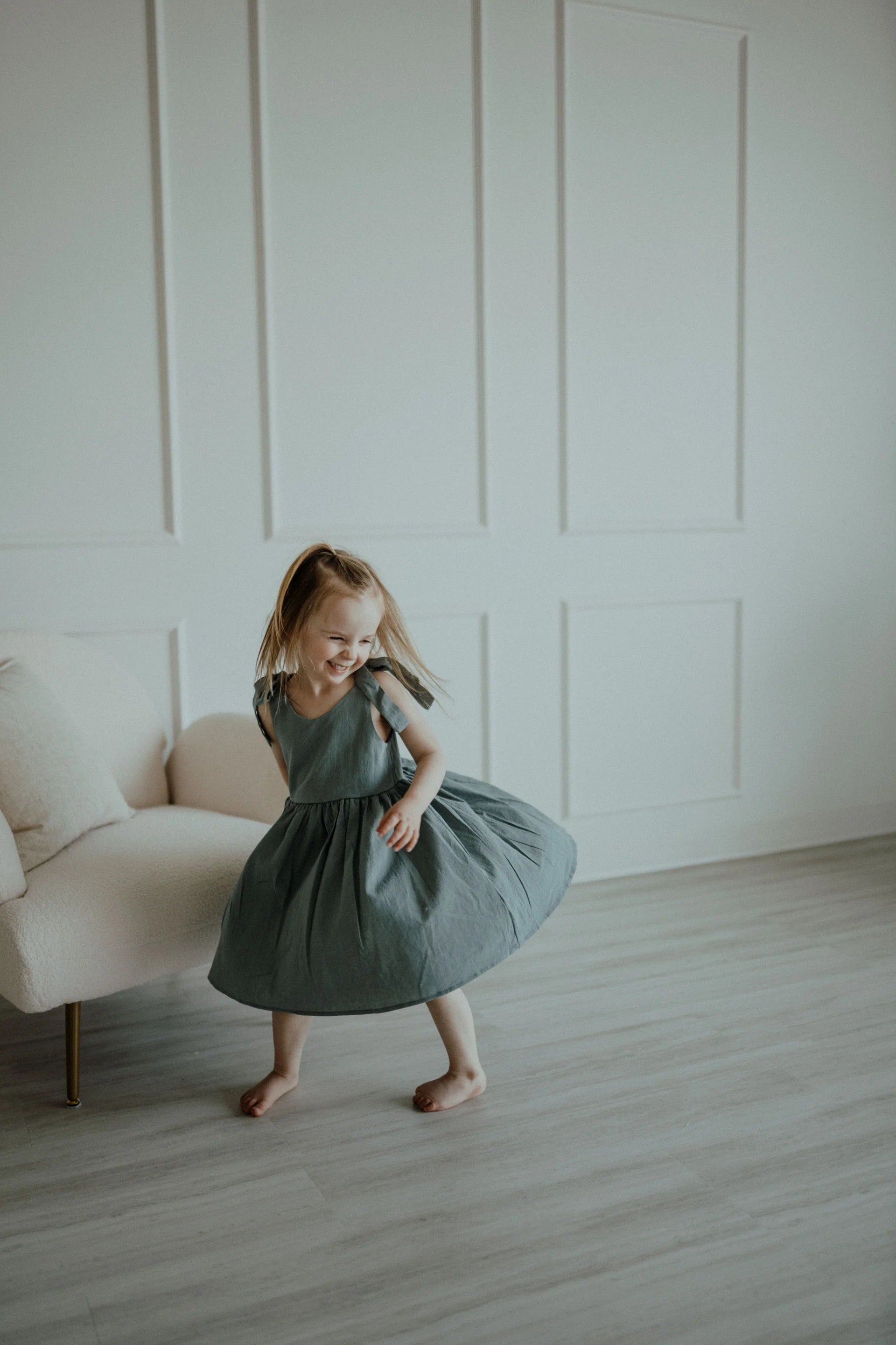 Ba.be.O Cotton Shoulder Tie Dress Teal