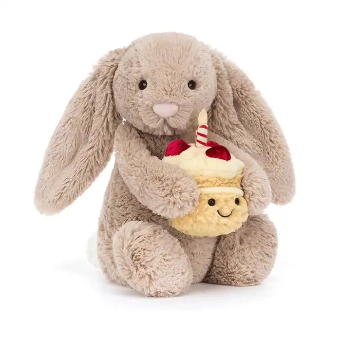 Jellycat Bashful Beige “Birthday” Bunny