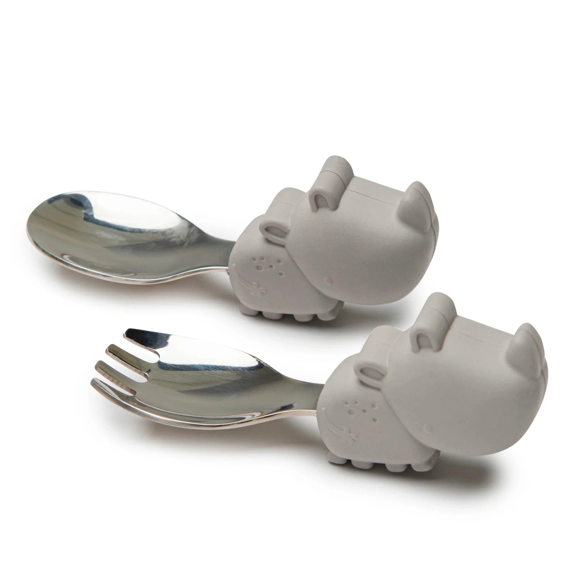 Loulou Lollipop Learning Fork & Spoon Set Rhino