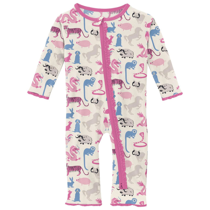 Kickee Pants Muffin Ruffle Coverall Natural Chinese Zodiac