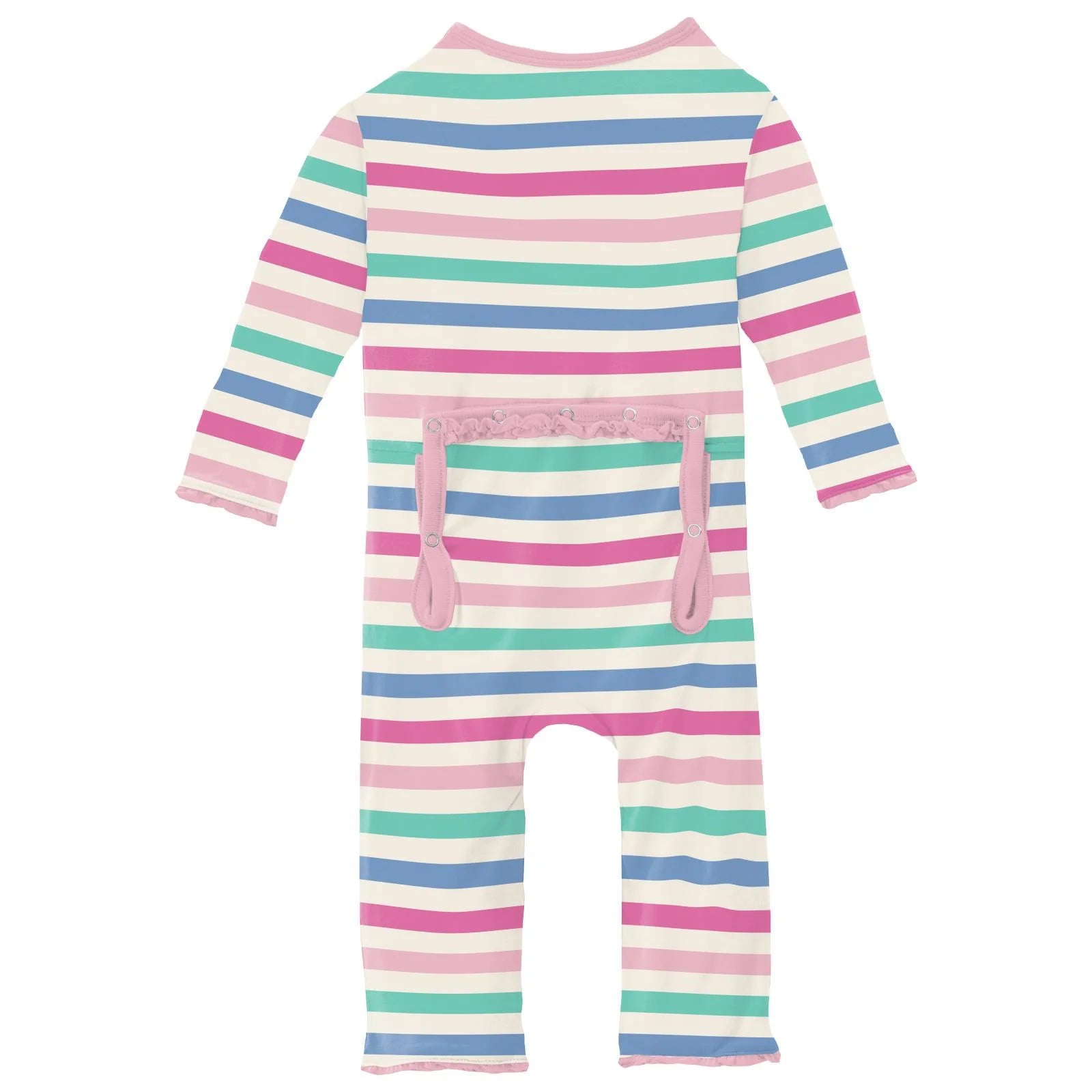 Kickee Pants Muffin Ruffle Coverall Skip To My Lou Stripe