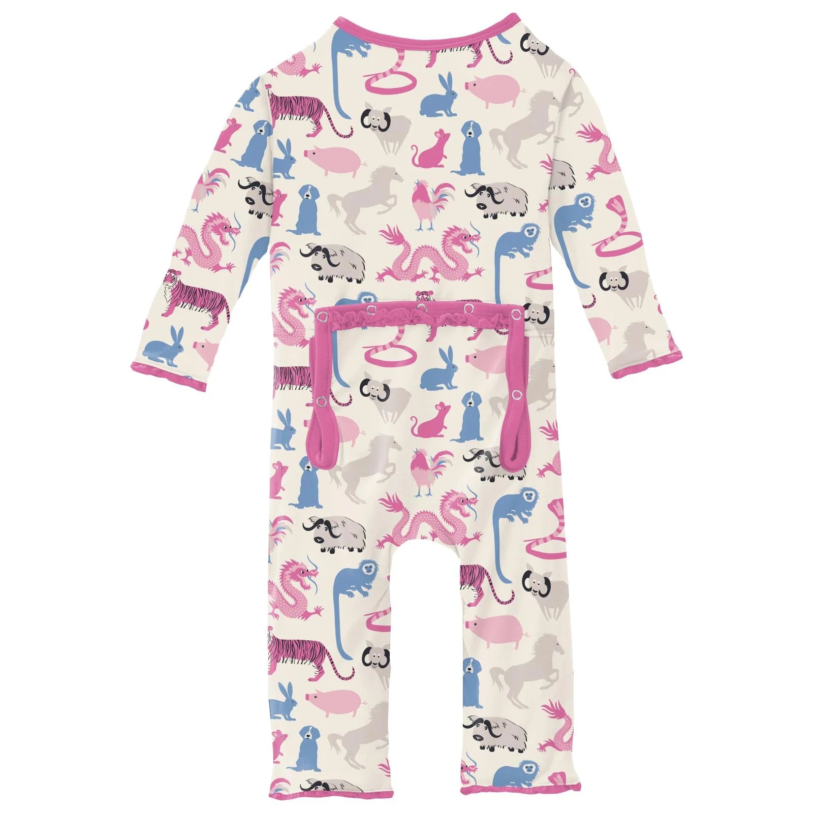 Kickee Pants Muffin Ruffle Coverall Natural Chinese Zodiac