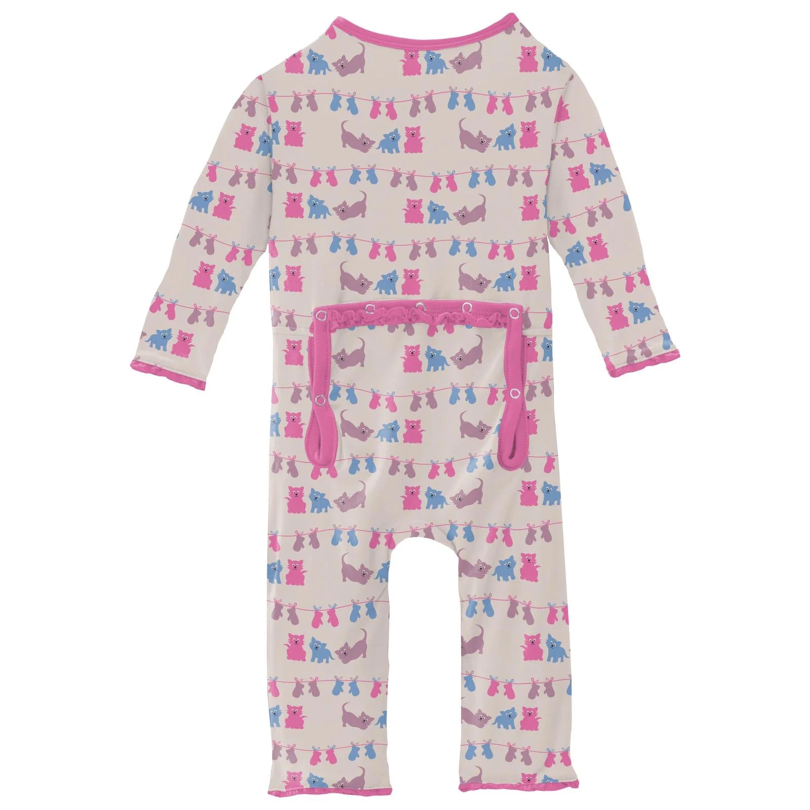 Kickee Pants Muffin Ruffle Coverall Latte 3 Little Kittens