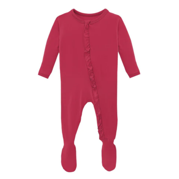 Kickee Pants Ruffle Footie Taffy 3T