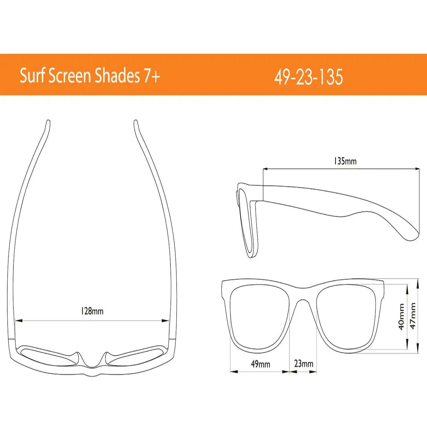 Real Shades Surf Screen Shades Shiny Black