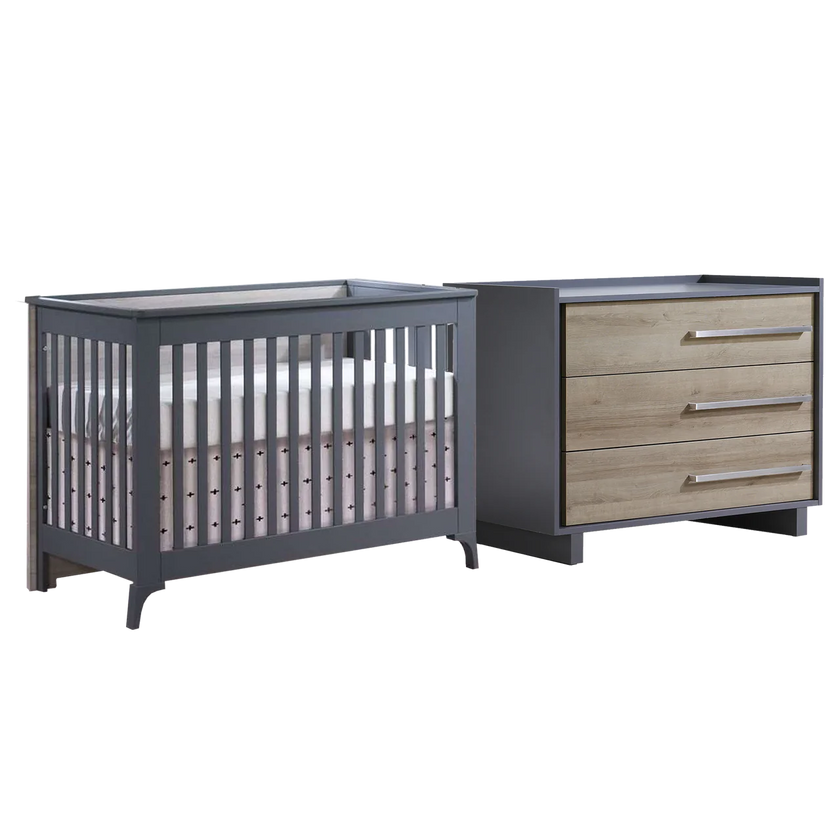 Tulip Urban Convertible Crib & 3-Drawer Dresser Sets