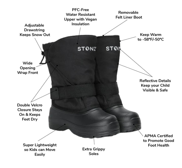 Stonz Trek Kid Winter Boots Black