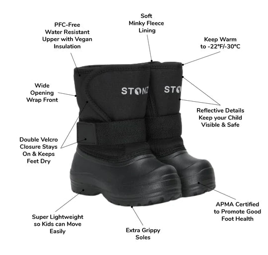 Stonz Trek Toddler Winter Boots Black