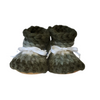 Woolies Baby Booties Olive & White 12-18 Months