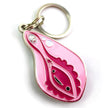 I HEART GUTS VAGINA + VULVA KEYCHAIN SPARKLY CLIT FACE