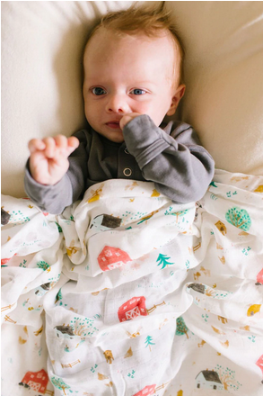 LOULOU LOLLIPOP MUSLIN SWADDLES FARM ANIMALS