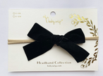 BABY WISP VELVET BOW HEADBANDS BLACK