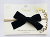 BABY WISP VELVET BOW HEADBANDS BLACK