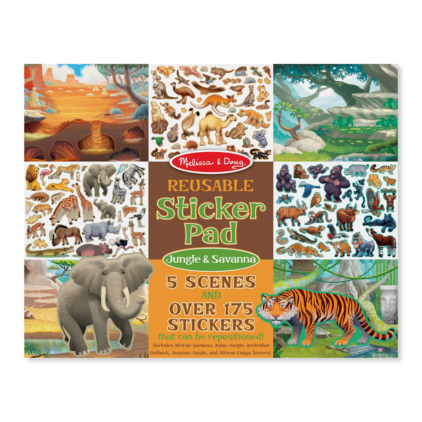 MELISSA & DOUG REUSABLE STICKER PADS JUNGLE & SAVANNA
