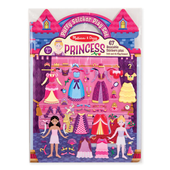 MELISSA & DOUG REUSABLE PUFFY STICKER PLAY SETS PRINCESS