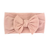 BABY WISP NYLON BOW HEADBANDS DUSTY ROSE