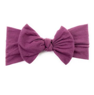 BABY WISP NYLON BOW HEADBANDS MIDNIGHT MAUVE