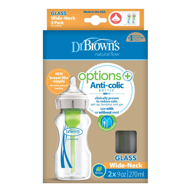 Dr. Brown's Options Wide 9oz. Glass Bottles (2 Pack)