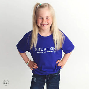 Tiny Spark Boutique Toddler T-Shirts Future CEO Purple