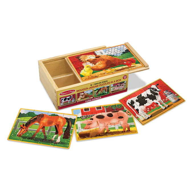 MELISSA & DOUG PUZZLES IN A BOX FARM ANIMALS