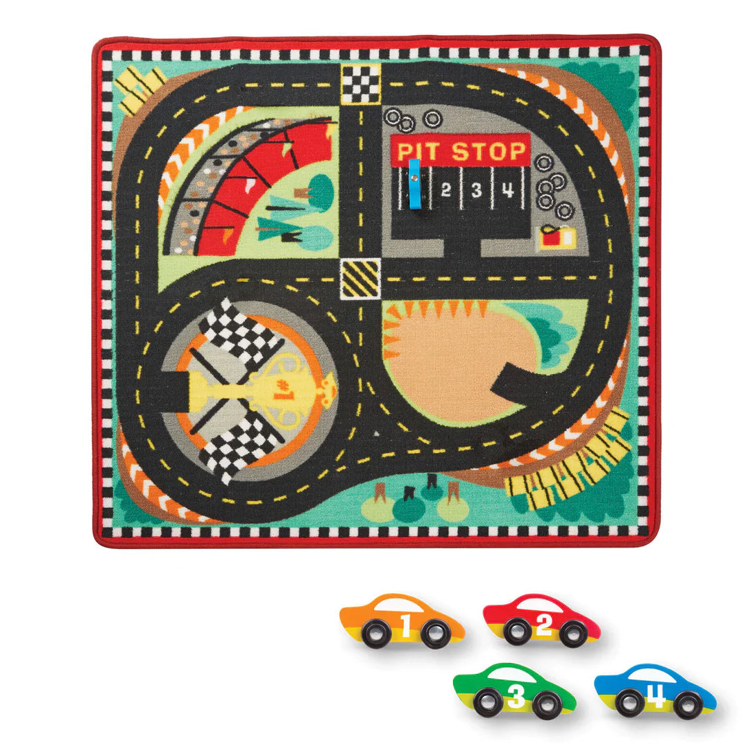 MELISSA & DOUG RUG PLAY SETS AROUND THE RACE TRACK