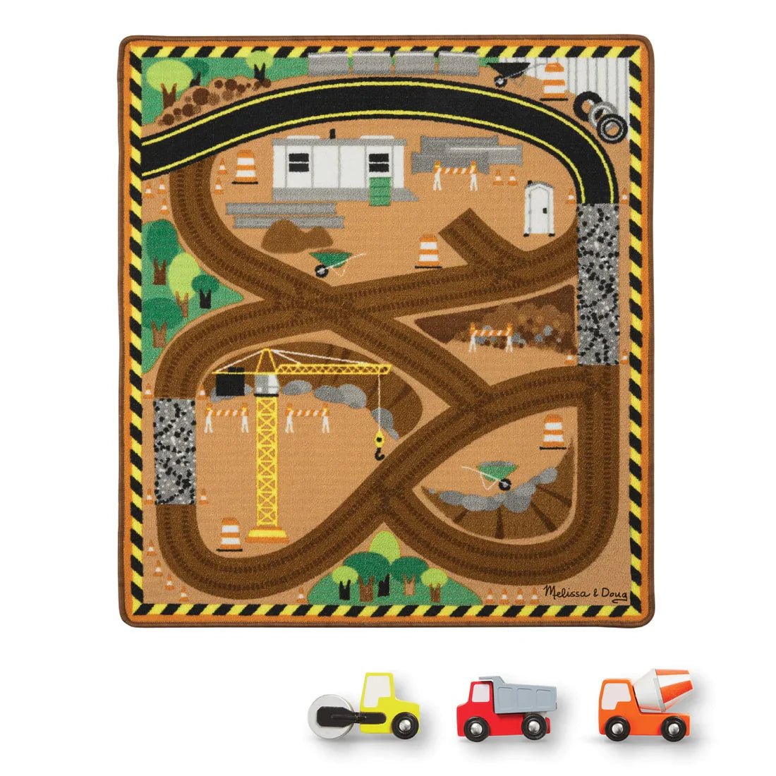 MELISSA & DOUG RUG PLAY SETS CONSTRUCTION ZONE WORKSITE