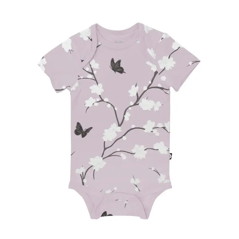 Kyte Baby Short Sleeve Bodysuit Cherry Blossom