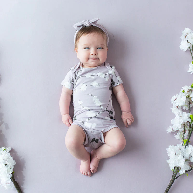 Kyte Baby Short Sleeve Bodysuit Cherry Blossom