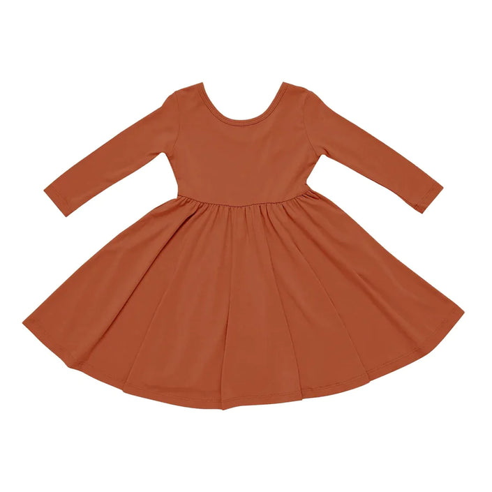 Kyte Baby Long Sleeve Twirl Dress Rust