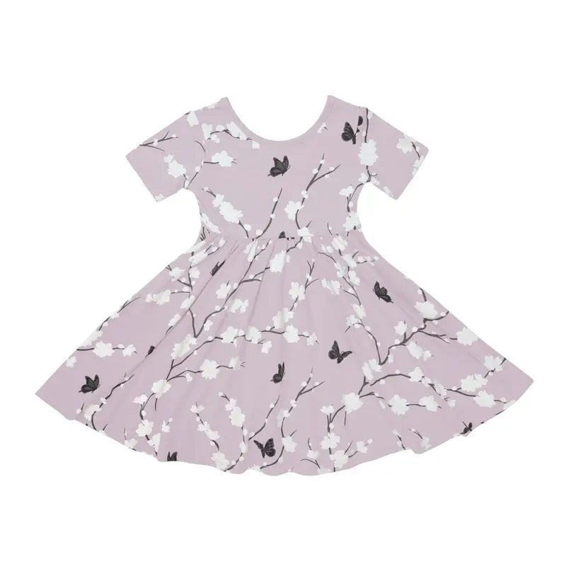 Kyte Baby Short Sleeve Twirl Dress Cherry Blossom