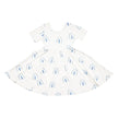 Kyte Baby Short Sleeve Twirl Dress Fog Rainbow