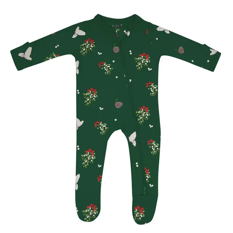 Kyte Baby Zippered Footie Mistletoe