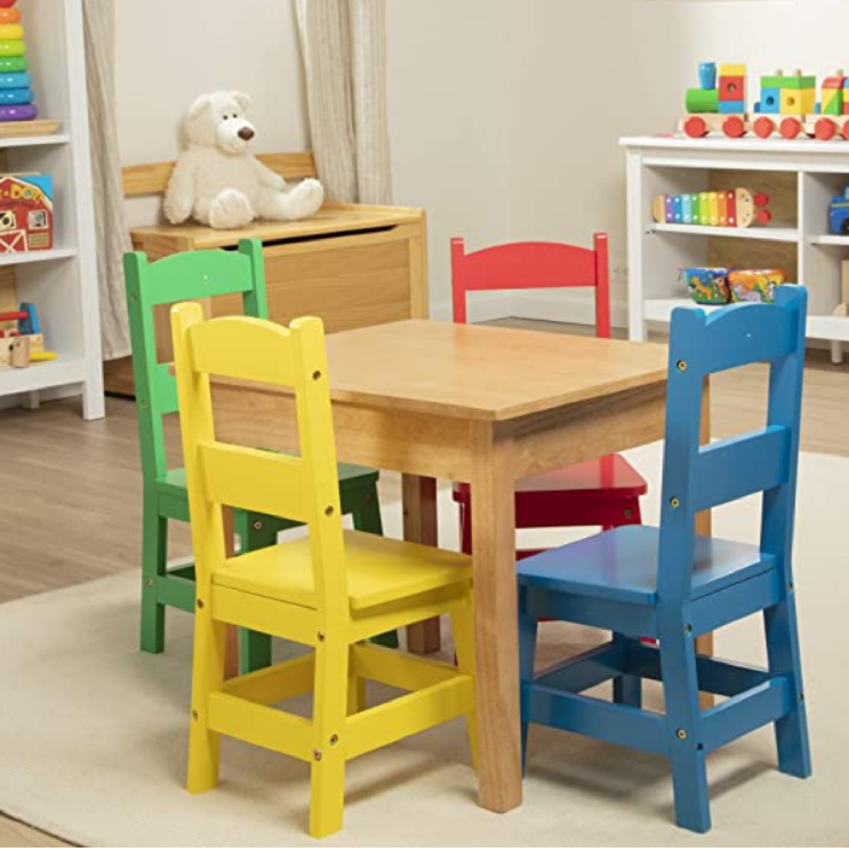 Melissa & Doug Wooden Table & Chairs Primary (store demo)