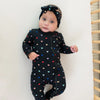 Kyte Baby Zippered Footie Midnight Rainbow Heart