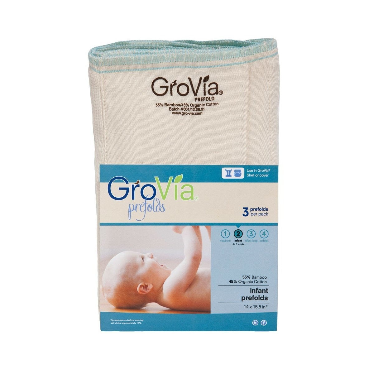 GroVia Prefolds Cloth Diaper Inserts