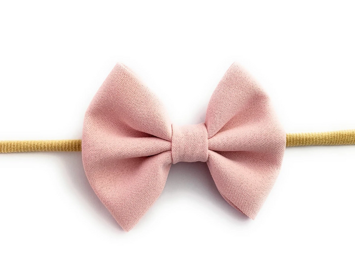 BABY WISP FANNY BOW HEADBANDS POWDER PINK