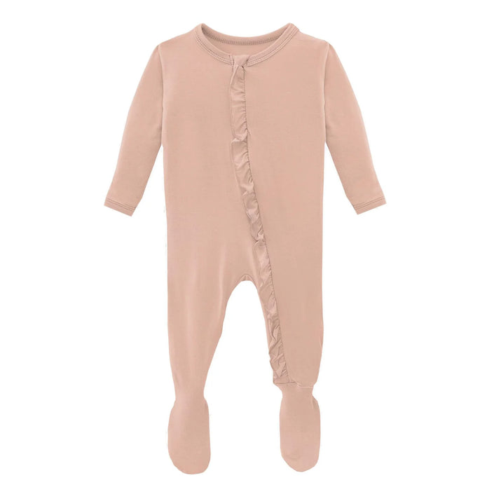 Kickee Pants Ruffle Footie Peach Blossom 3T