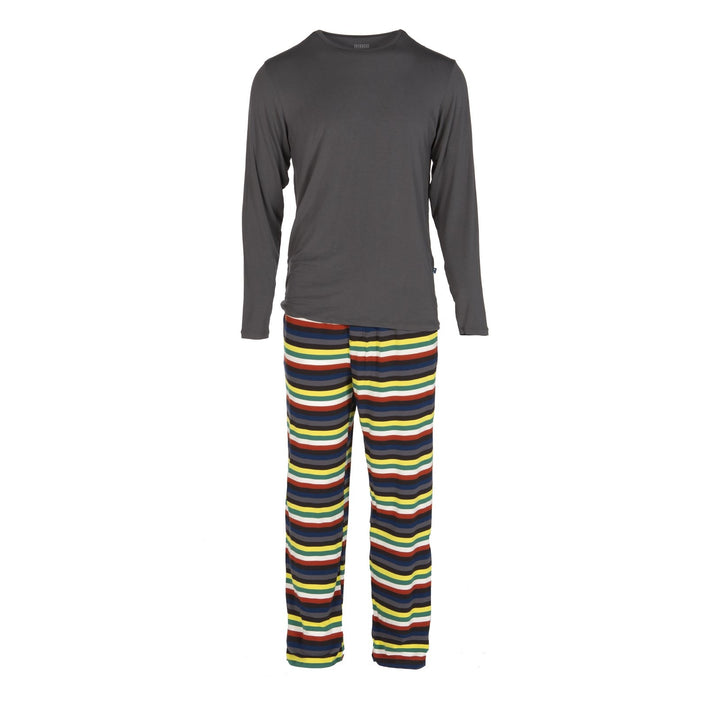 Kickee Pants Mens PJ Sets Dark London Stripe