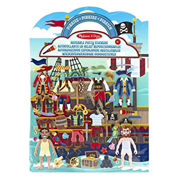 MELISSA & DOUG REUSABLE PUFFY STICKER PLAY SETS PIRATE